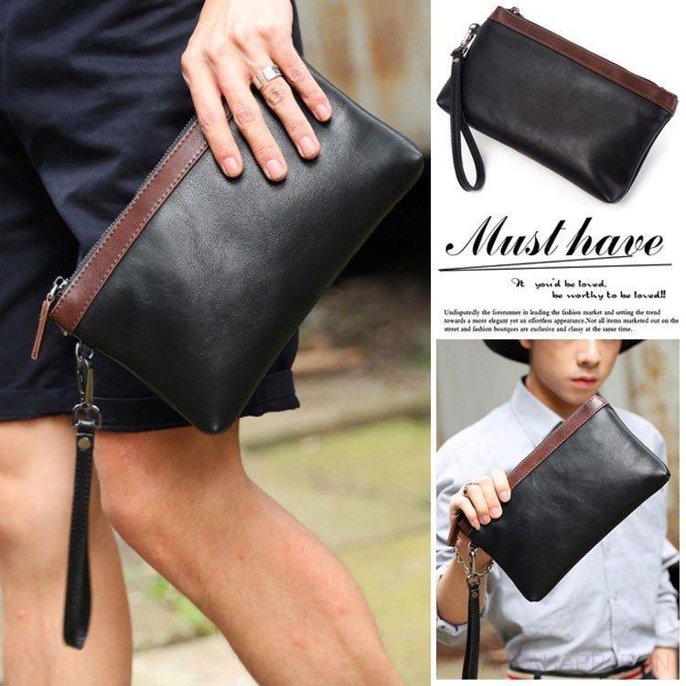 69 Off クラッチバッグ メンズ 持ち手 メンズバッグ ビジネスバッグ カジュアルバッグ バッグ カバン ブラック Puレザー 新作