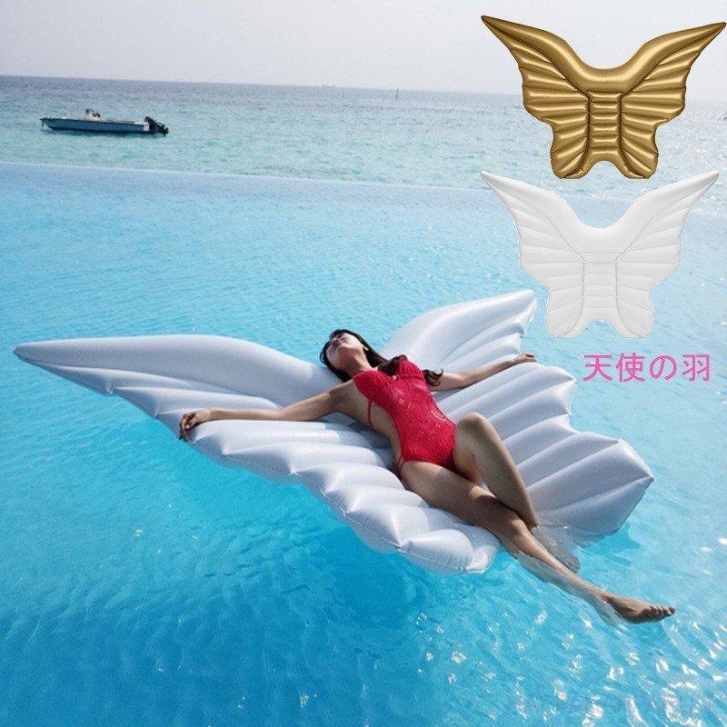 浮き輪 フロート 大人用 浮輪 うきわ 大きな 天使の羽 250cm×180cm ビーチ 海 プール インスタ映え 浮き具 水遊び 夏 空気入れ 水遊び ハート 浮き輪 フロート 羽根 夏 海 プール ビーチ うきわ 撮影 ブルー A