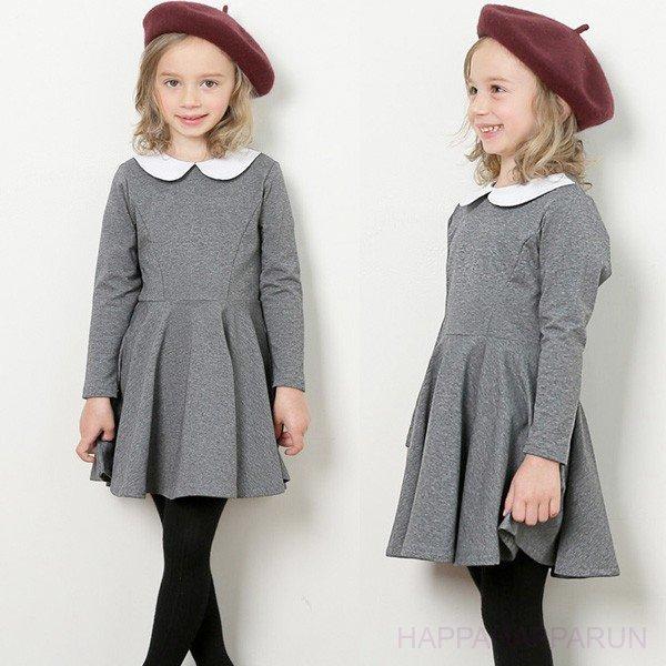 子供服 女の子 ワンピースドレス ニューモダンスタイルワンピース フォーマル 女の子 グレー ジュニア 発表会 ドレス Dress フォーマルワンピース 数量は多