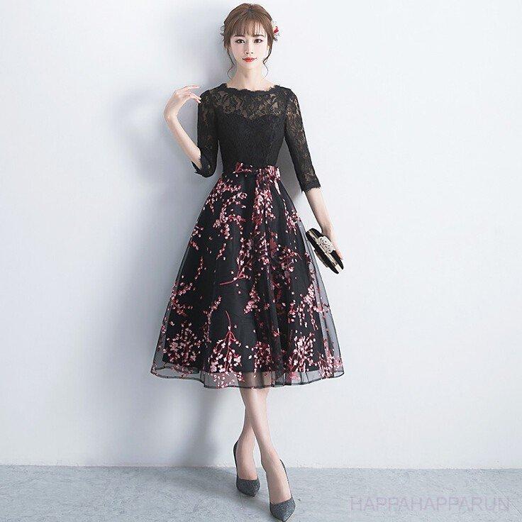 コンビニ受取対応商品 ロングドレス Aライン 花柄 結婚式ドレス 花嫁ウェディングドレス 膝丈 マキシワンピース パーティードレス 二次会 発表会 七五三 入学式 披露宴 ワンピース 色 ロング丈 Www We Job Com