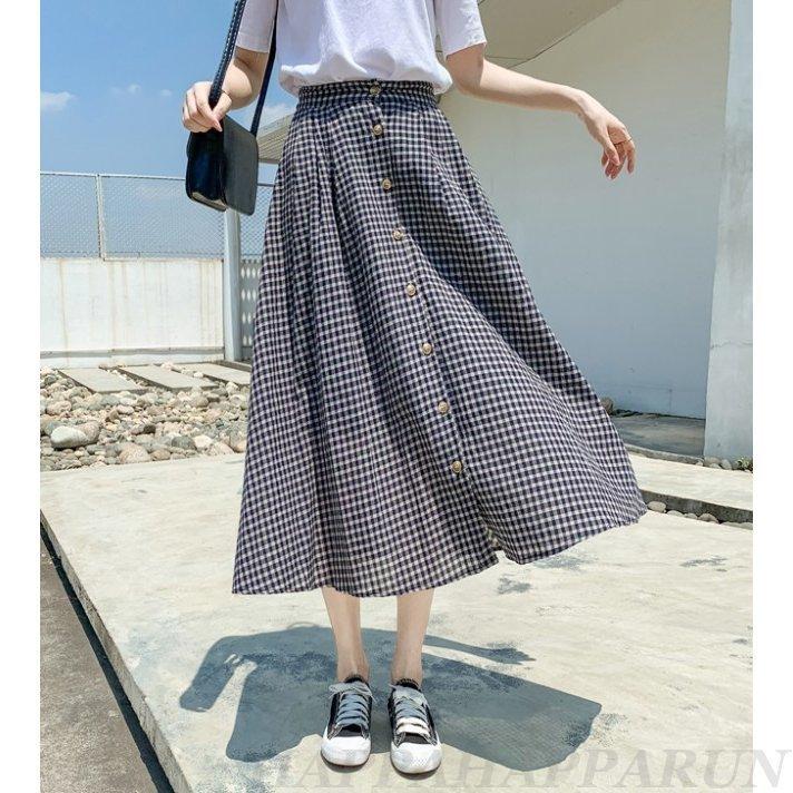 ギンガムチェックスカート ロングスカート スカート ロング レディース ボトムス チェック柄 ハイウエストスカート 春夏 フレアスカート おしゃれ カジュアル Hhr0914a Ssg0223 Happa Happa Run 通販 Yahoo ショッピング