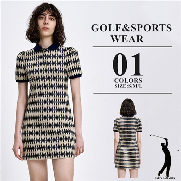 ゴルフウェア ポロワンピース レディース 大きいサイズ 夏 40代 50代 オーバーサイズ プリーツ テニス