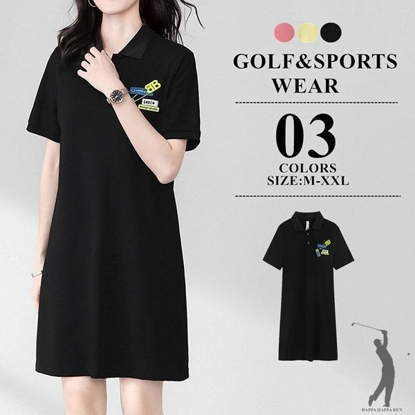 22 ゴルフウェア レディース 半袖 ゴルフ ドレス ワンピース 丈長め スカート かわいい おしゃれ 新作 大人可愛い 着やせ効果 夏 母の日 贈り物22 日本最大級の品揃え