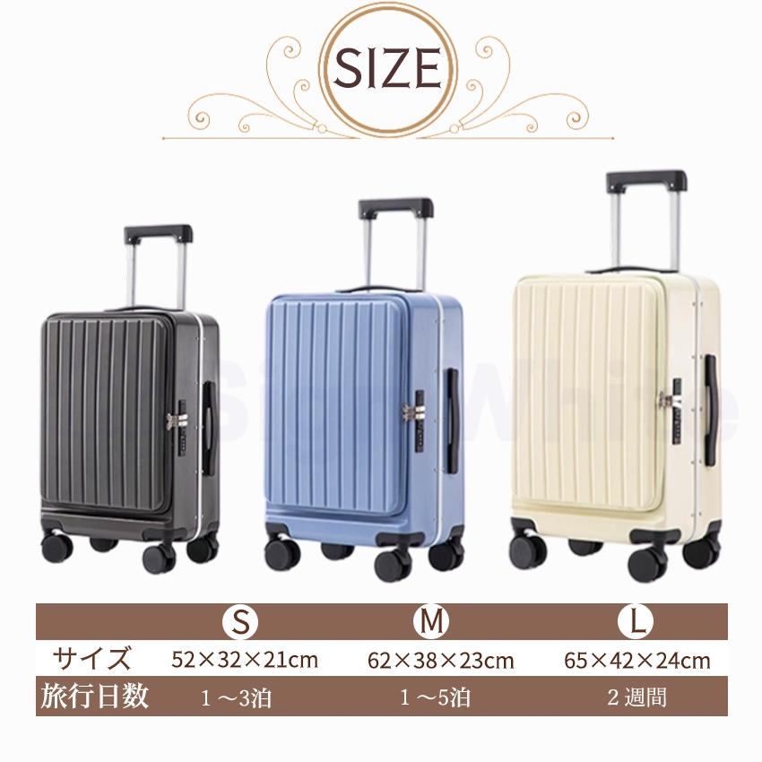 スーツケース フロントオープン 片開き キャリーケース キャリーバッグ