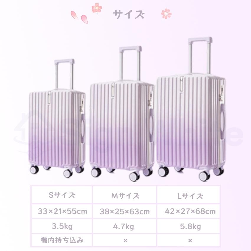 まるで虹色！グラデスーツケース】 スーツケース 機内持ち込み USB