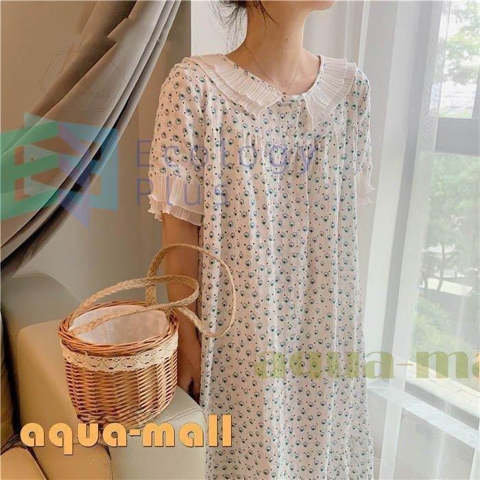 シンプル ワンピース 綿 寝間着 ルームウェア 可愛い 夏 部屋着 花柄 体型カバー 秋 レディース 寝巻き パジャマ 限定special Price ナイトウェア ルームワンピース 大人 柔らかい