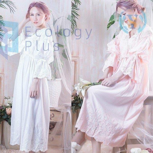 格安人気 長袖 春夏 大きいサイズ ナイトウェア ネグリジェ ネグリジェ レディース ネグリジェ ワンピース レース ふわふわガーゼ パジャマ 姫 ロング 綿 部屋着 超目玉 Www Sei Ba Gov Br
