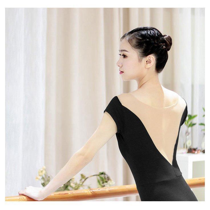 人気ブランド多数対象 大人 レオタード 新体操 おしゃれ 黒 バレエ用品 美シルエット スカートなし バレエ ジュニア 無地 バレエレオタード 半袖 バレエウエア Cisama Sc Gov Br