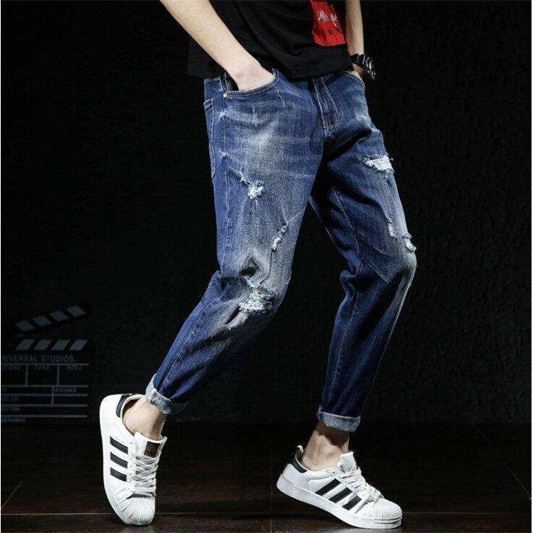 ボトムス スキニー デニムパンツ 個性的 ファッション おしゃれ ジーパン デニムパンツ 大きいサイズ デニム 春夏 メンズ ジーンズ ダメージ 新作 一番の
