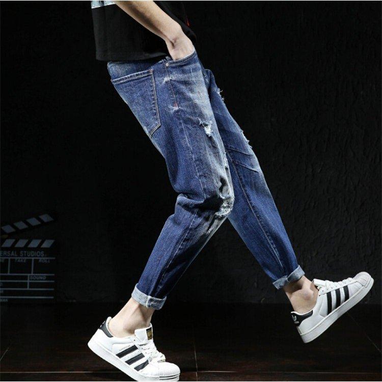 ボトムス スキニー デニムパンツ 個性的 ファッション おしゃれ ジーパン デニムパンツ 大きいサイズ デニム 春夏 メンズ ジーンズ ダメージ 新作 一番の