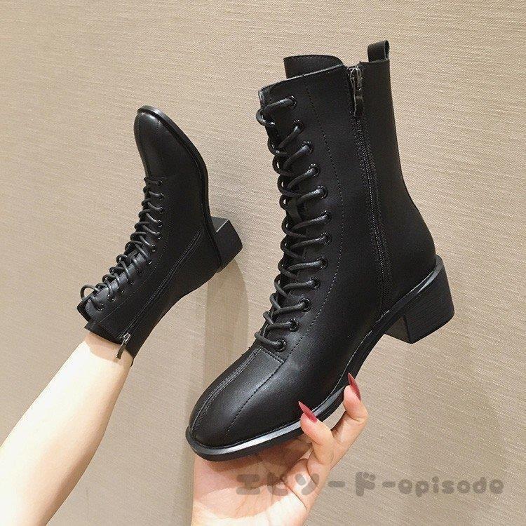 海外ブランド ショート丈 くつ レディース ブーツ ヒールブーツ 黒 冬 秋 美脚 レディース 編み上げ レースアップブーツ 歩きやすい ブーツ春秋冬 靴 ショートブーツ パジャマ カラー ブラック Lifeinlacruz Com