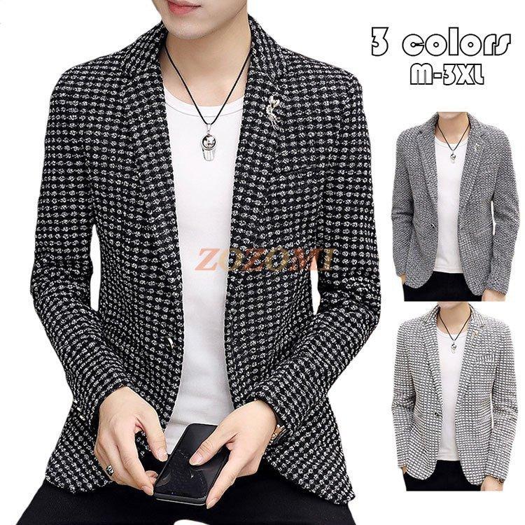 ビジネススーツ テーラードジャケット スーツ 3色 カジュアルスーツ 代30代40代 折り襟 紳士用 長袖 ゆとり Jacket 春秋 ブレザー 通勤 純色 アウター メンズ テーラード ブレザー サイズ M Ordredesavocats Sn