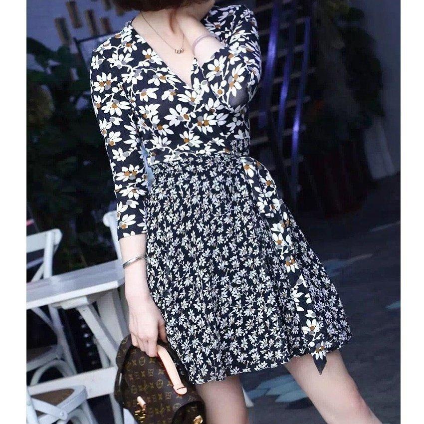 高級ブランド ショート丈 デイジー ワンピース 七分袖 ミニ丈 フレア 女性 シフォン フェミニン 可愛い カシュクール フラワー Vネック 花 タイト レディース ワンピース サイズ Xl 8 Www Villaggioaluminios Com Br