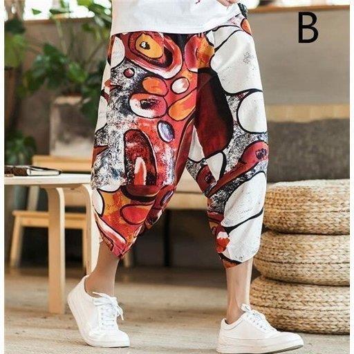 お気に入り ゆったり 大きいサイズ 7分丈 花柄 ガウチョパンツ ワイドパンツ メンズ サルエルパンツ ハーフパンツ ショートパンツ 花柄 夏 メンズ ワイドパンツ 7分丈パンツ ガウチョパンツ 春秋 サルエルパンツ ボトムス パンツ Catalinadayschool Org
