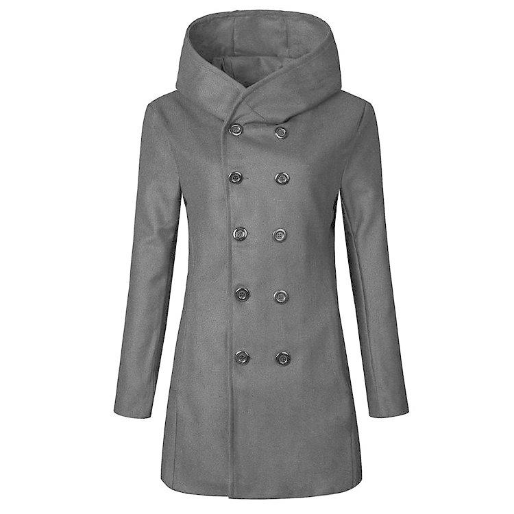 30代 レンチコート 紳士服 メンズ コート 黒コート カジュアル 無地 ロングコート 細身 フード付き 40代 50代 おしゃれ 秋冬服 テーラード ブレザー カラー Xl