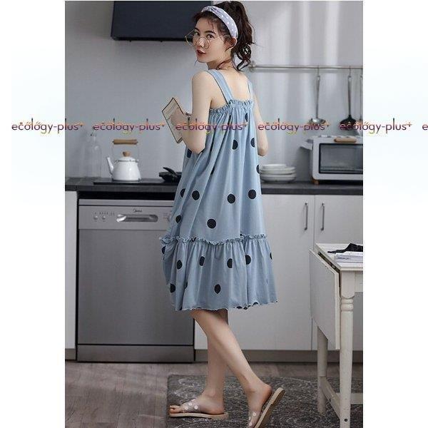 人気ブランドを 寝間着 寝巻き コットン おしゃれ 大きいサイズ レディース 女性 ルームウェア ワンピース 可愛い ドット柄２点セット 部屋着 夏 薄手 パジャマ パジャマ カラー ホワイト