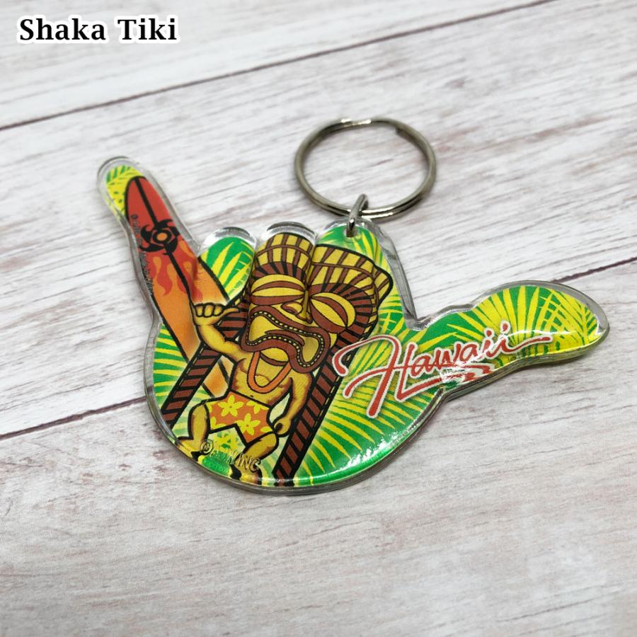 キーホルダー ハワイ【ハワイアンシェイプ ホヌ シャカサイン アロハ
