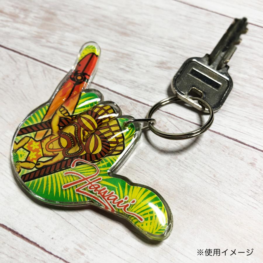 キーホルダー ハワイ【ハワイアンシェイプ ホヌ シャカサイン アロハ