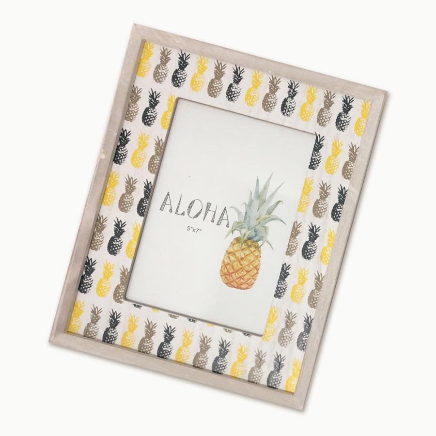 パイナップル アートフレーム フォトフレーム 写真たて 縦型 ハワイアン雑貨【パイナップル