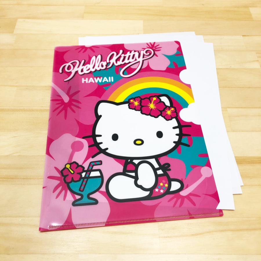 ハワイアン雑貨 ハワイ雑貨 ハワイ限定 ハローキティ クリアファイル 日焼けキティ【Hello Kitty クリアファイル レインボー ハイビスカス フラ】｜happyhawaii｜12