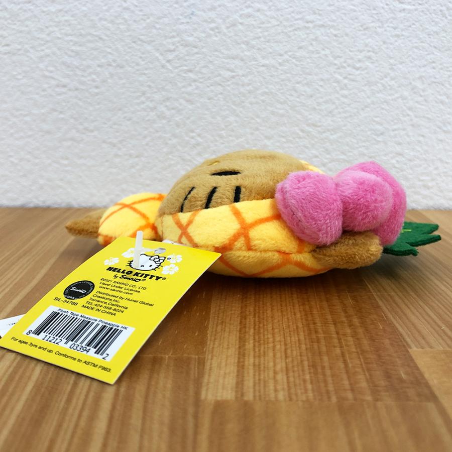 ハローキティ キーホルダー メジャー 巻尺 日焼けキティ ハワイアン雑貨【Hello kitty ぬいぐるみキーチェーン10 Pineapple パイナップル】ハワイ限定｜happyhawaii｜08