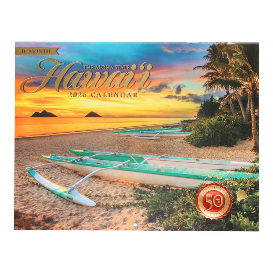 ハワイ直輸入 2026年カレンダー 【Hawaii THE ALOHA STATE 16-MONTH