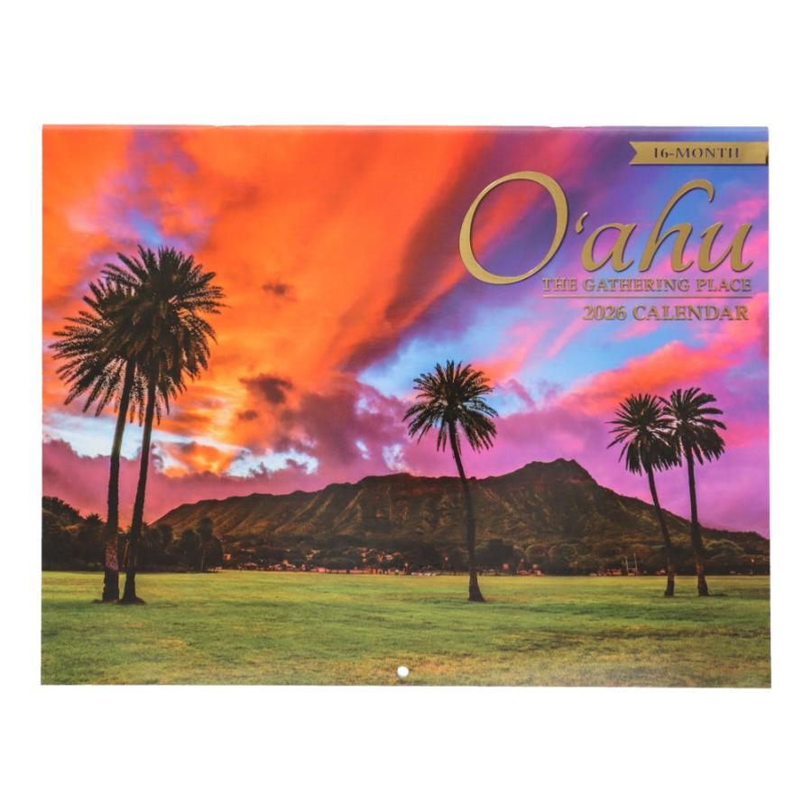 ハワイ直輸入 2026年カレンダー 【O'ahu THE GATHERING PLACE 16-MONTH