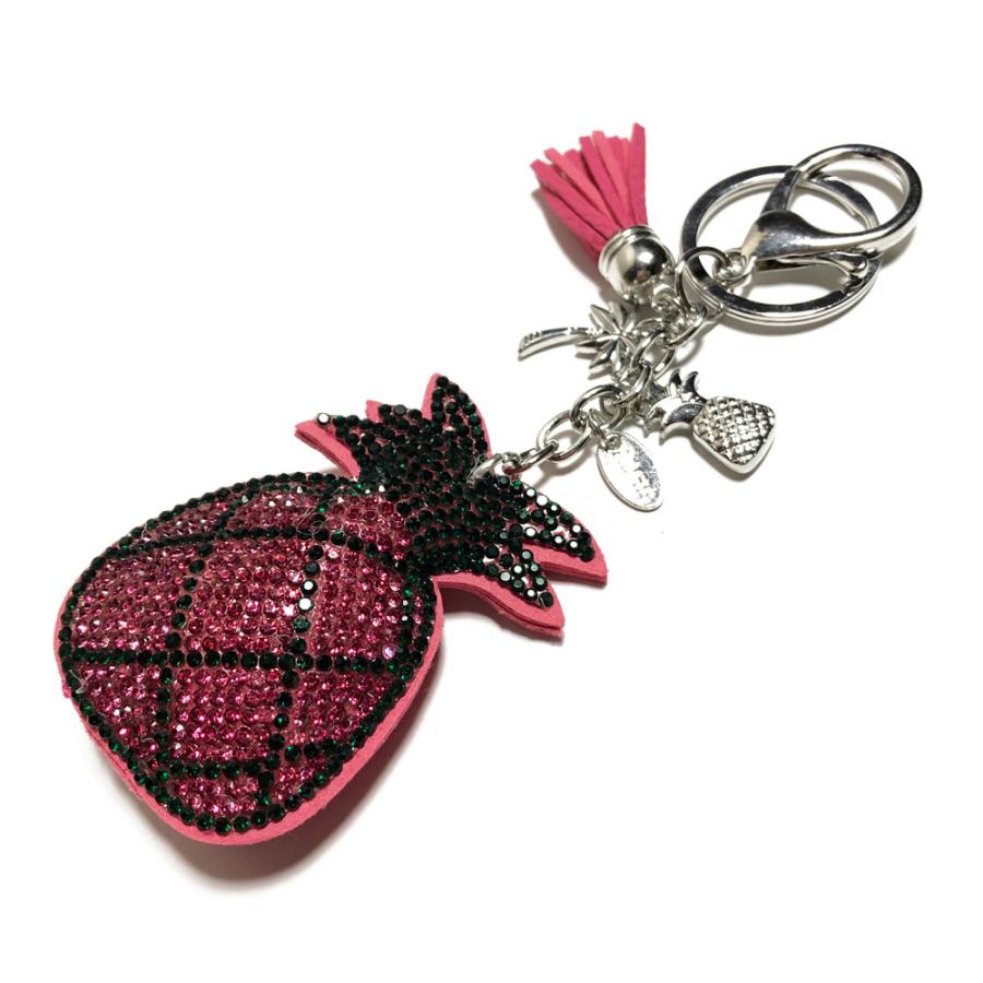 ハワイアンキーホルダー ハワイアン雑貨 ラインストーン キーホルダー キーチェーン バッグチャーム キラキラ【パイナップル】ハワイ直輸入