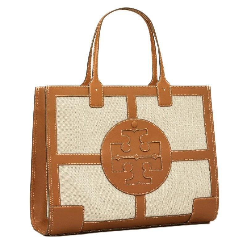 トリーバーチ TORY BURCH レディース ELLA CANVAS QUADRANT エラ キャンバス クアドラント トートバッグ ナチュラル/ブラウン 母の日 プレゼント｜happyheart｜03