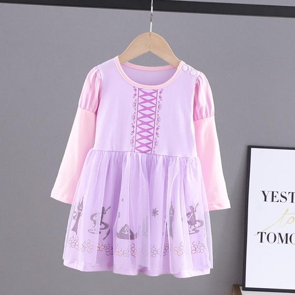 なりきり 長袖 プリンセスドレス ラプンツェル大好き コスプレ ドレス 子供 ドレス 衣装 仮装 Demo M Studios