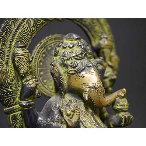 インドの神様ガネーシャの置物　真鍮製の大きなガネーシャです！（No.27）｜happyhour｜05