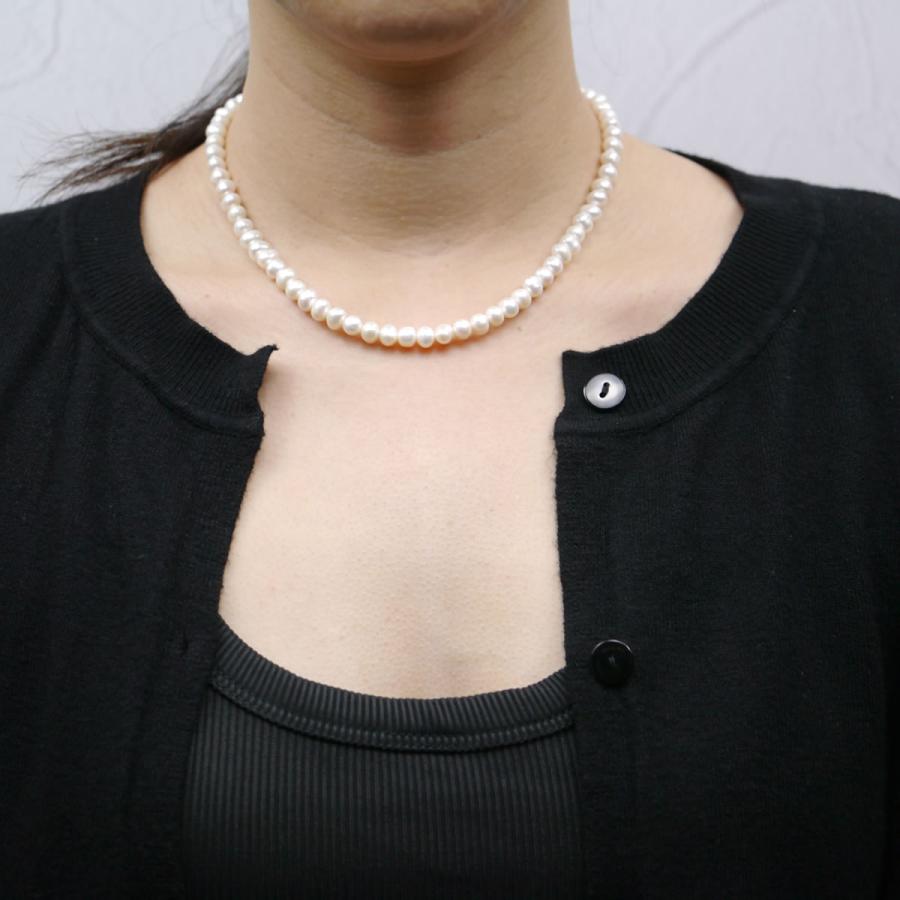 天然淡水パール ネックレス サージカルステンレス SUS304 金属 