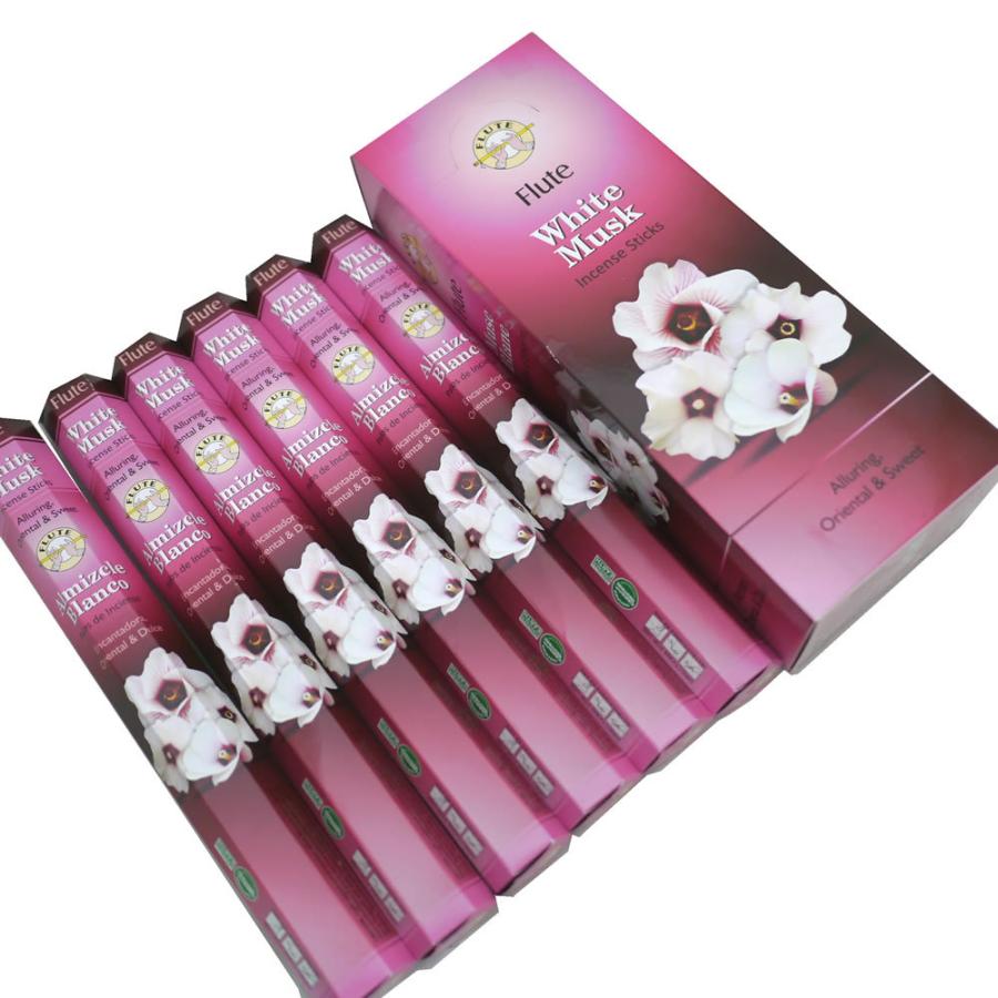 バーゲンで ホワイトムスク香 Flute White Musk お香 インセンス インド香 6箱セット