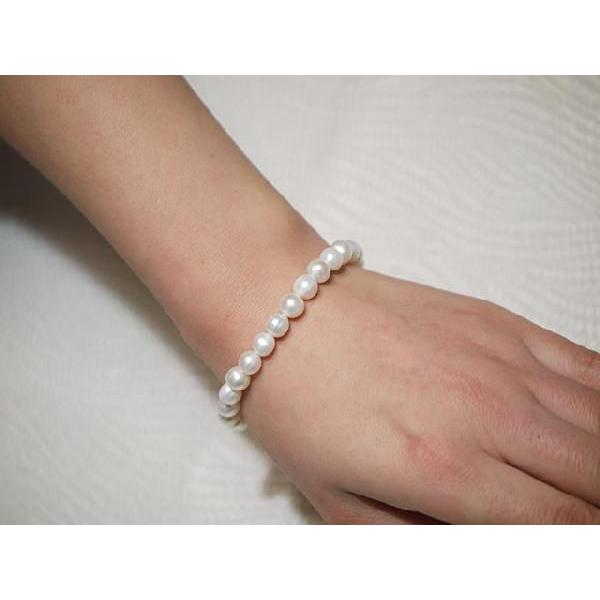 淡水パール 真珠 上質 7mm ブレスレット 天然石・パワーストーン・ナチュラル パワー 夢 目標 |  | 03