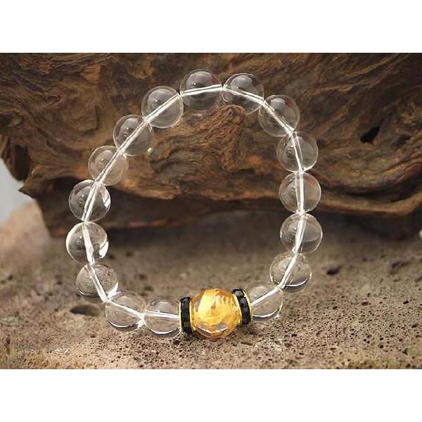 ワンポイント金彫龍14mm 最上級天然本水晶 AAAA 12mmブレスレット/天然石・パワーストーン・ナチュラルストーン/クリスタル