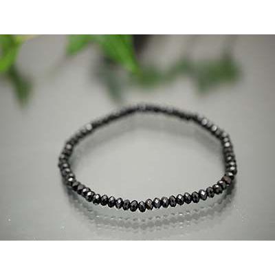 ブラックスピネルカット 上質4mm ブレスレット 天然石・パワーストーン