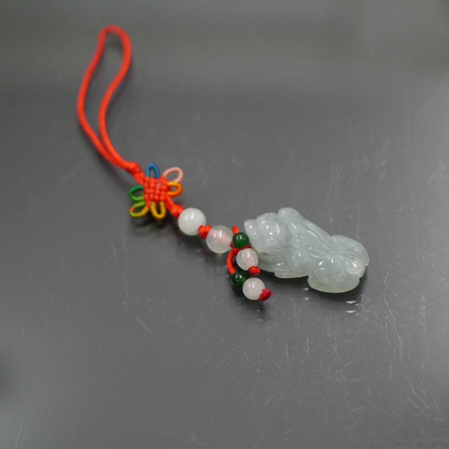 貔貅ヒキュウの翡翠ストラップ エスニック アジアン 輸入雑貨