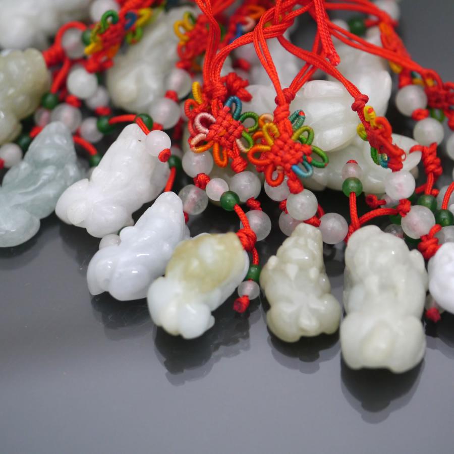 貔貅ヒキュウの翡翠ストラップ エスニック アジアン 輸入雑貨