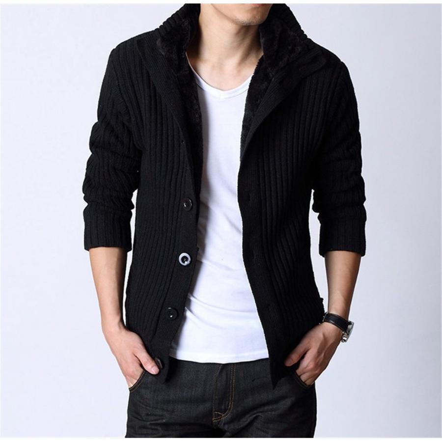 カーディガン メンズ ハイネック ニット アウター 冬 立襟 前ボタン ニット セーター ジャケット オフィス カジュアル 肉厚 裏ボア 通学 無地 男性 厚手 Faswm0001 ハッピー ライフ ヤフー店 通販 Yahoo ショッピング