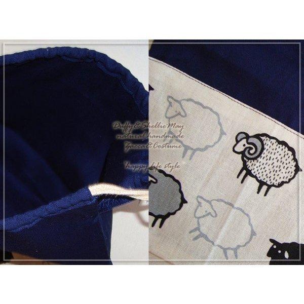 入園・入学準備に！ハンドメイドの巾着袋(ひつじ)*sta12-pouch