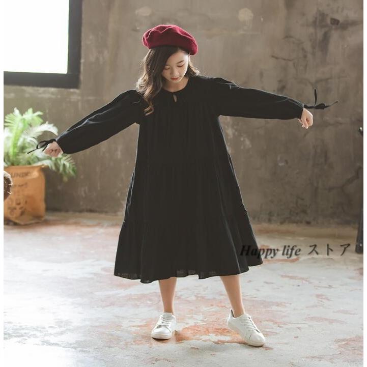 親子服 子供服 女の子 キッズ 春 秋 冬 親子ペア 黒 長袖 ロングワンピース 長袖 無地 姉妹 親子お揃い Happylife51 Happy Life ストア 通販 Yahoo ショッピング