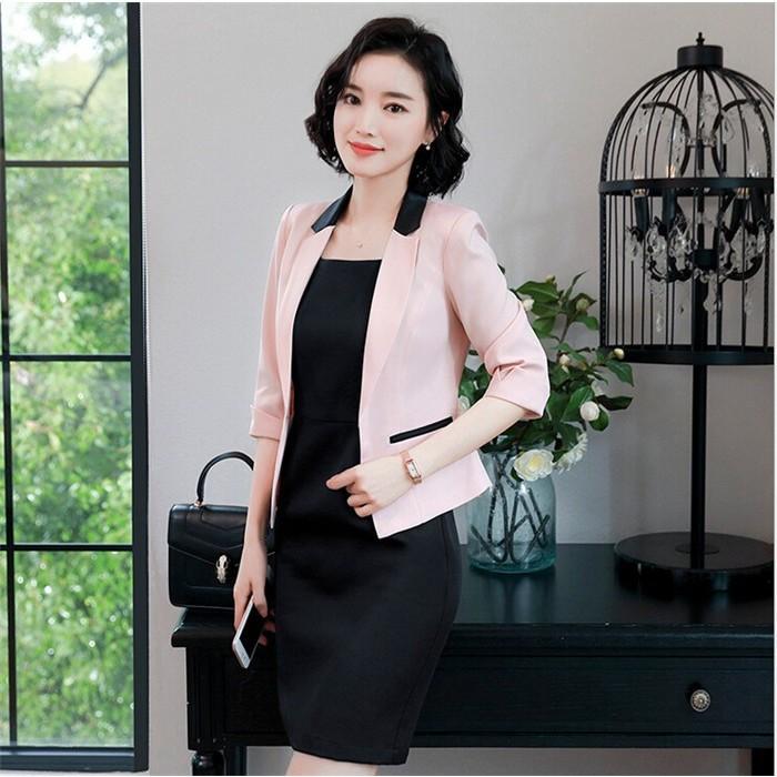 レディーススーツセット 夏用 半袖 女性 Ol通勤 ビジネス アウター ワンピース オフィス フォーマル 2点セットアップ Lサイズ 大きサイズ 新作 Mx 123 Happy Life ストア 通販 Yahoo ショッピング