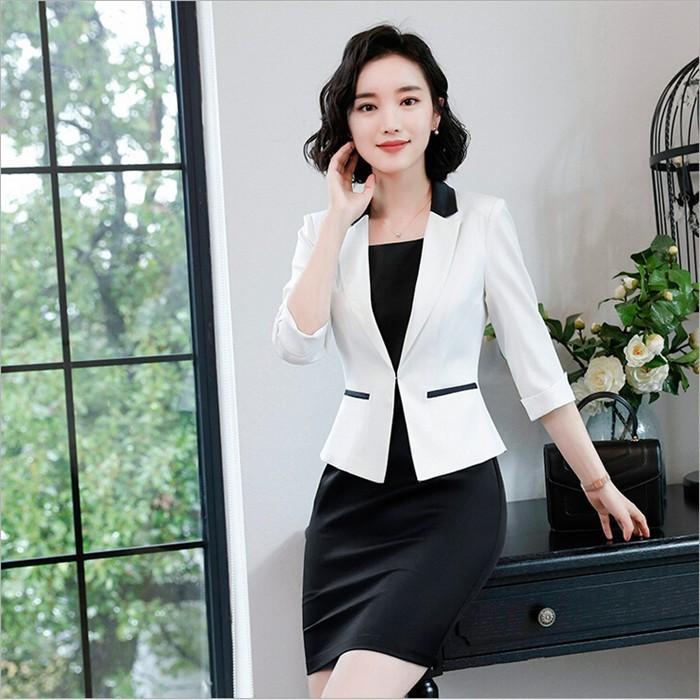 レディーススーツセット 夏用 半袖 女性 Ol通勤 ビジネス アウター ワンピース オフィス フォーマル 2点セットアップ Lサイズ 大きサイズ 新作 Mx 123 Happy Life ストア 通販 Yahoo ショッピング