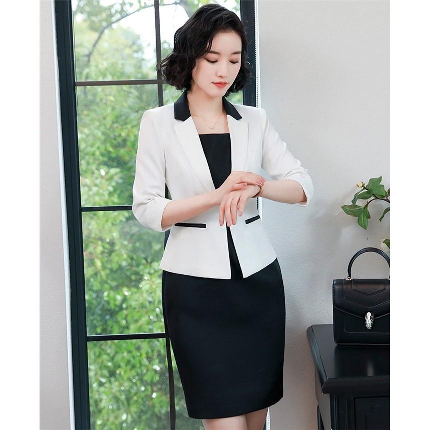 レディーススーツセット 夏用 半袖 女性 Ol通勤 ビジネス アウター ワンピース オフィス フォーマル 2点セットアップ Lサイズ 大きサイズ 新作 Mx 123 Happy Life ストア 通販 Yahoo ショッピング