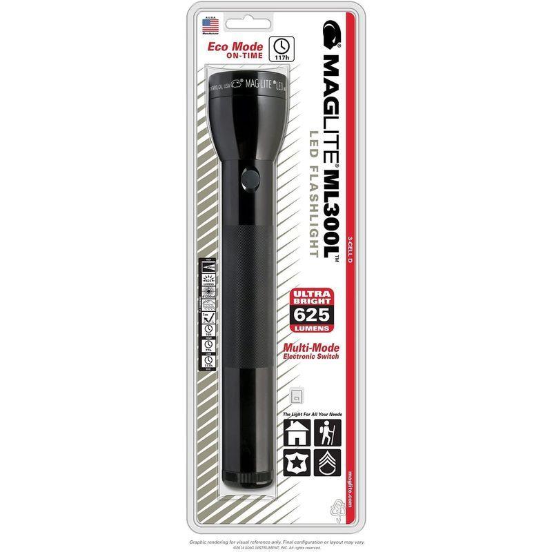 MAG-LITE(マグライト)　第三世代：3rd　Generation　LEDマグライト　本体色：ブラック　3D　MAGLITE　ML300