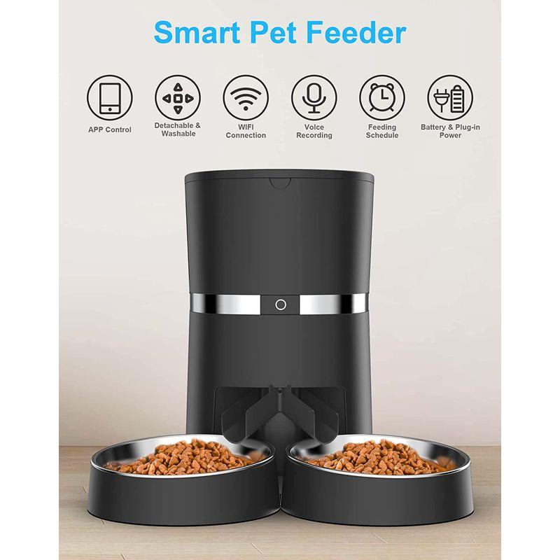 PetSafeスマートフィード自動ペットフィーダ (猫と犬用2ペット用食事スプリッタ付き) -WiFiアプリケーション接続-複数ペット用プログラム可能なフードディ  通販