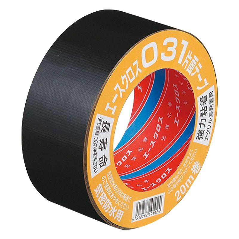 スペシャルオファ 光洋化学 気密防水テープ エースクロス アクリル系強力粘着 黒 片面テープ 剥離紙付 031 100mm×20M テープ 