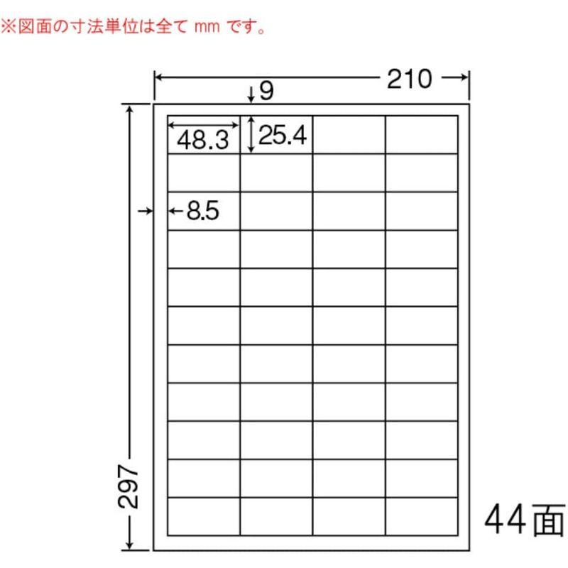 東洋印刷　シートカットラベル　A4版　44面付(1ケース500シート)　LDW44CE