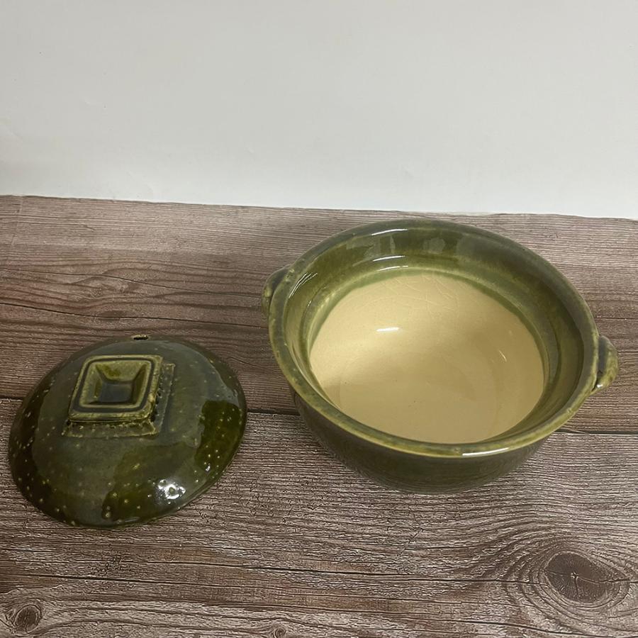 ☆未使用☆萬古焼　柚子天目　小鍋　5号 3個セット 萬古焼 土鍋4号深鍋 1人鍋 13cm 直火鍋 三陶 日本製 天目とオリベ2色