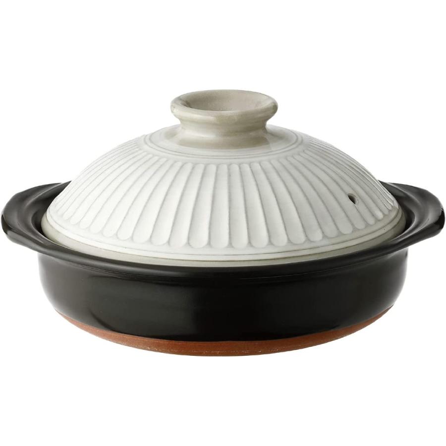 菊花 土鍋 8号 直火対応 万古焼 日本製 選べる3色 粉引 ルリ釉 飴釉